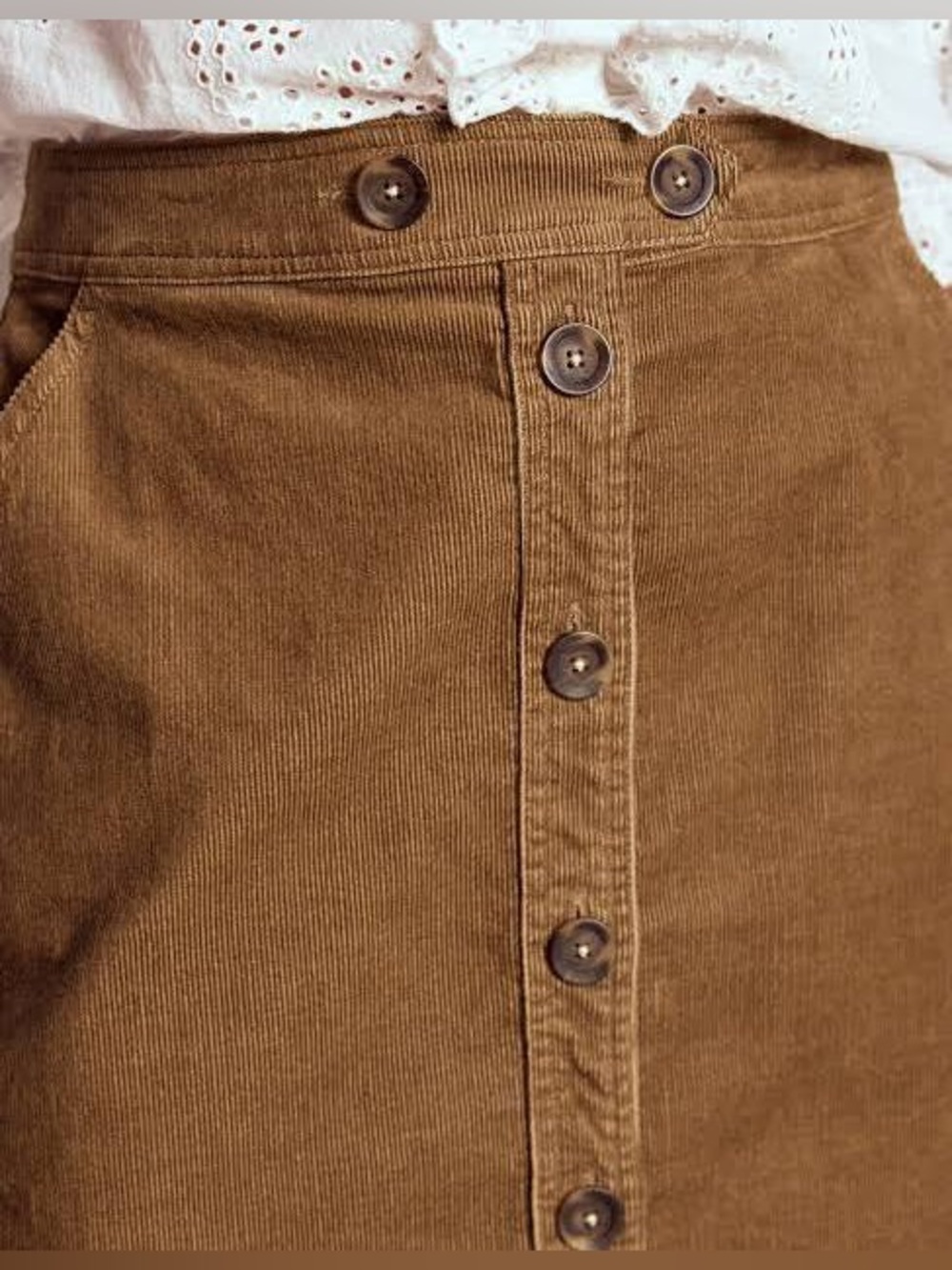 Boden Cecelia Cord Skirt in Brown, Size US 14 - Picture 2 of 11